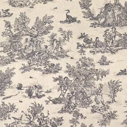 Cream Cotton - Toile de Jouy - Black