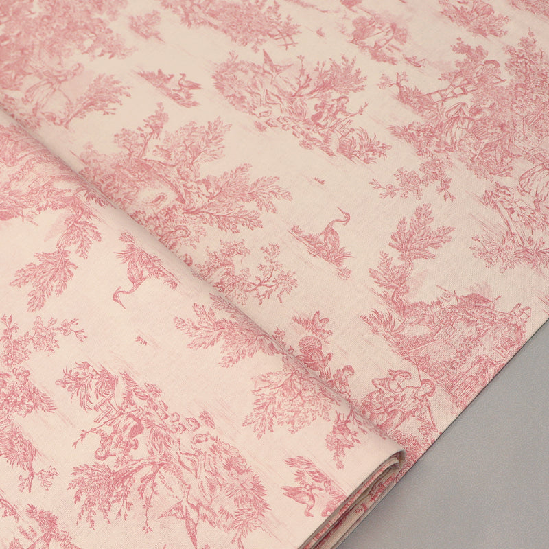 Cream Cotton - Toile de Jouy - Pink