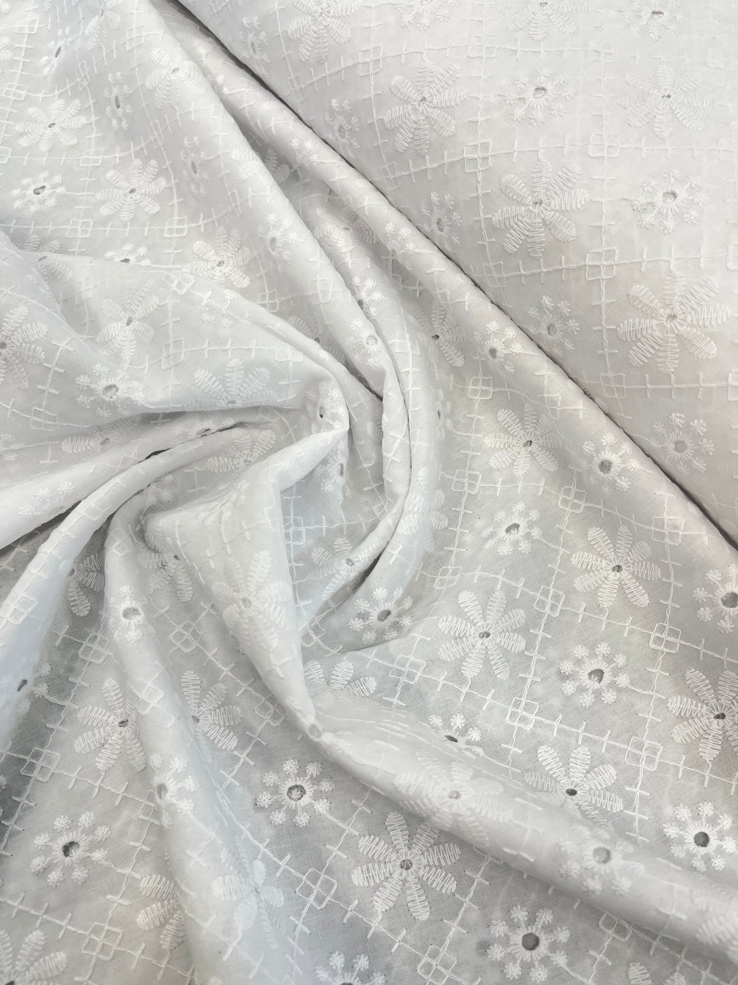 Cotton Broderie Anglaise - White