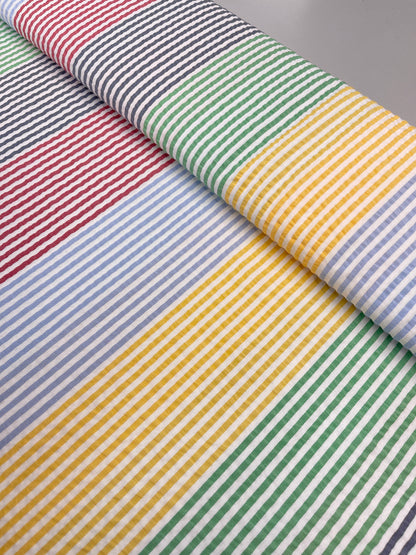 130CM REMNANT Dressmaking Stripe Seersucker