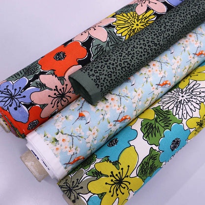 Cotton Poplin - Pale Blue - Birds