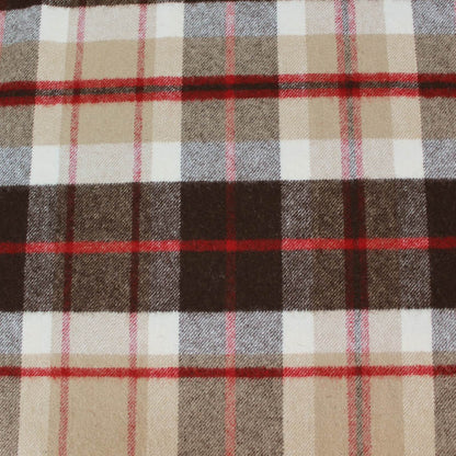 100% Wool  Deadstock  Wool Check Fabric - Camel and Red