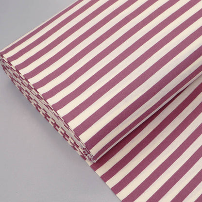 Deadstock Cotton Elastane Jersey - Stripe - Mauve