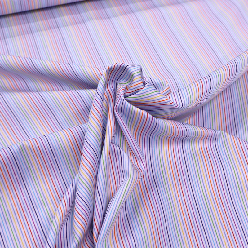 100% Cotton Deadstock Cotton Fabric - Multi Coloured Stripe