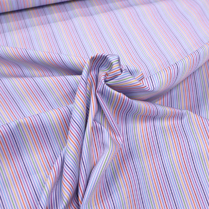 100% Cotton Deadstock Cotton Fabric - Multi Coloured Stripe
