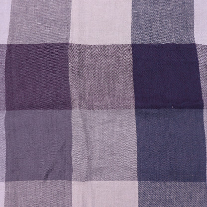 100% Linen Deadstock Dressmaking Linen - Muted Jumbo Purple and Grey Check
