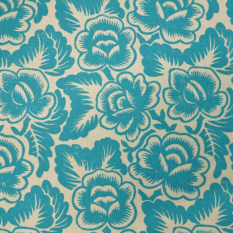 Deadstock Furnishing Floral - Turquoise