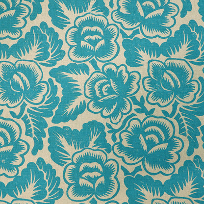 Deadstock Furnishing Floral - Turquoise