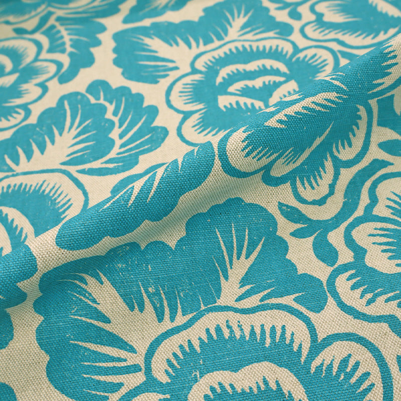 Deadstock Furnishing Floral - Turquoise