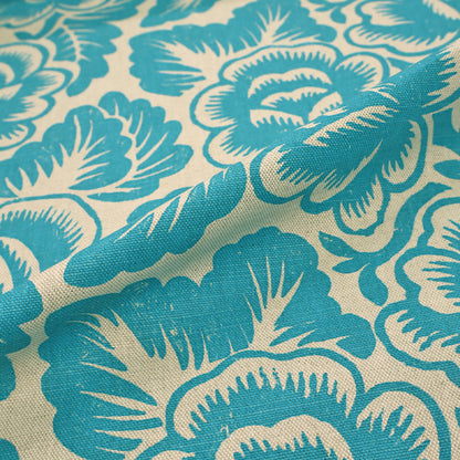 Deadstock Furnishing Floral - Turquoise
