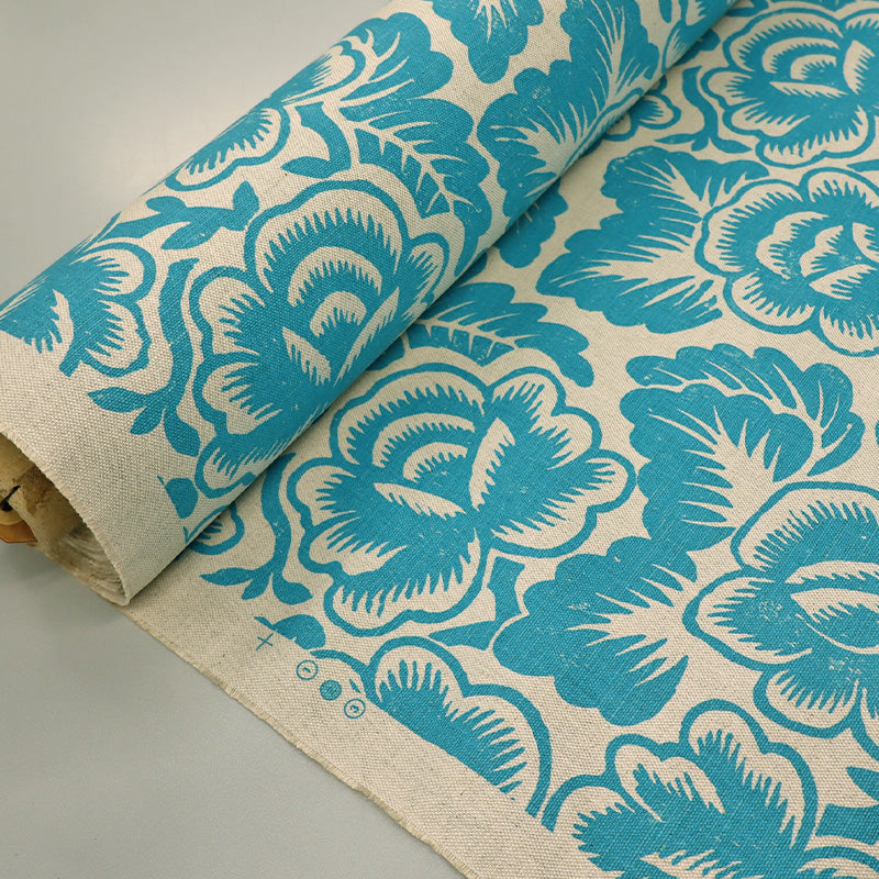 Deadstock Furnishing Floral - Turquoise
