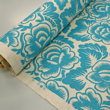 Deadstock Furnishing Floral - Turquoise