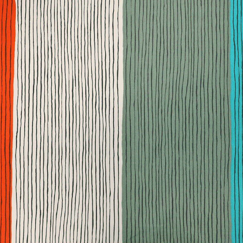 Deadstock Furnishing - HUGE Stripe - Turquoise, Green and Red