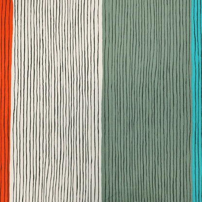 Deadstock Furnishing - HUGE Stripe - Turquoise, Green and Red