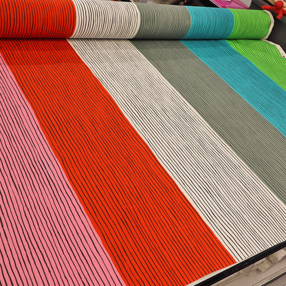 Deadstock Furnishing - HUGE Stripe - Turquoise, Green and Red
