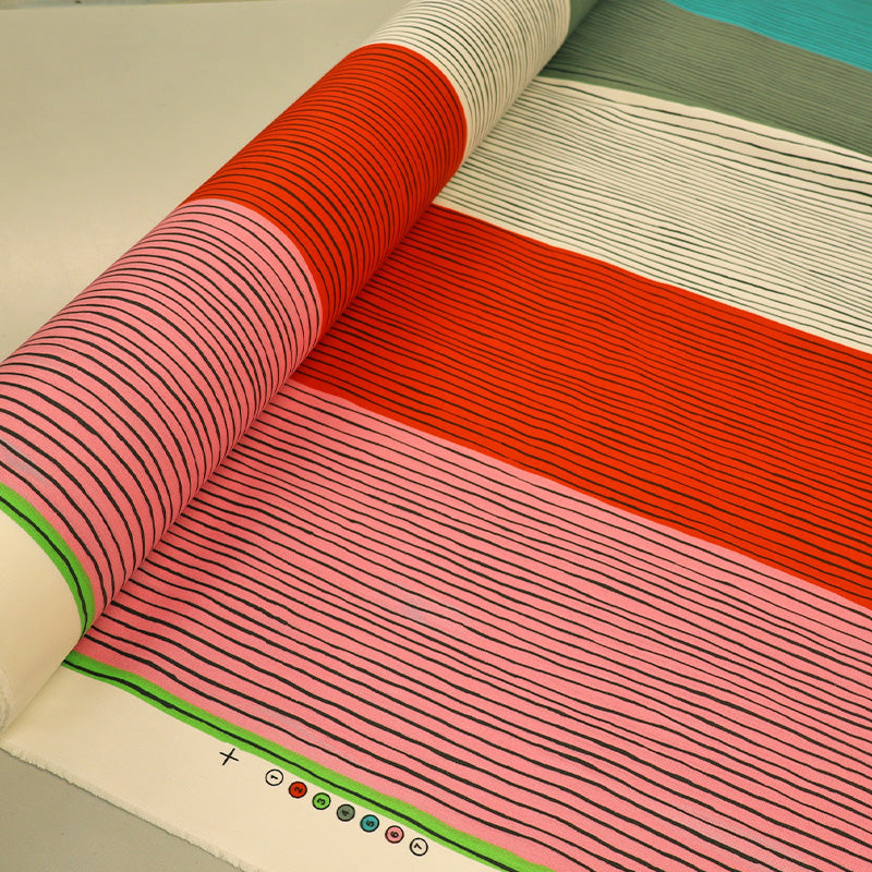 Deadstock Furnishing - HUGE Stripe - Turquoise, Green and Red