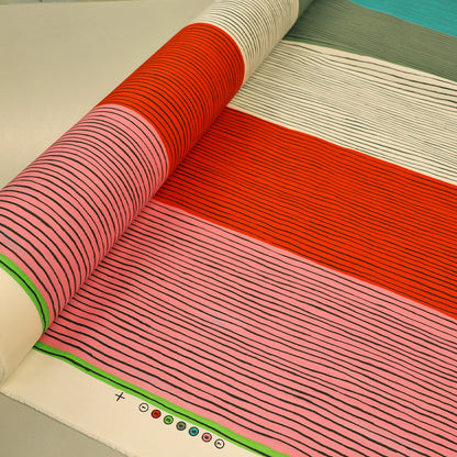 Deadstock Furnishing - HUGE Stripe - Turquoise, Green and Red
