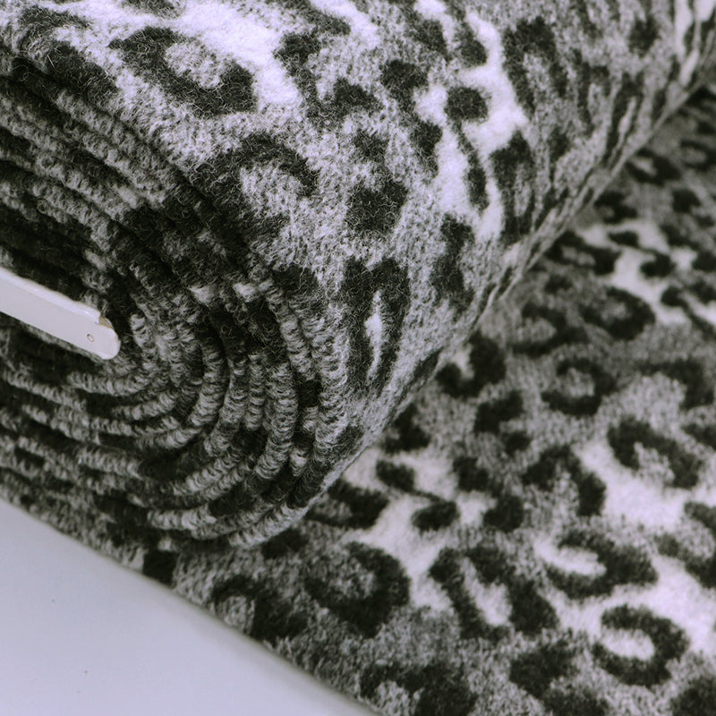 Deadstock Grey Leopard Print Wool Blend Fabric