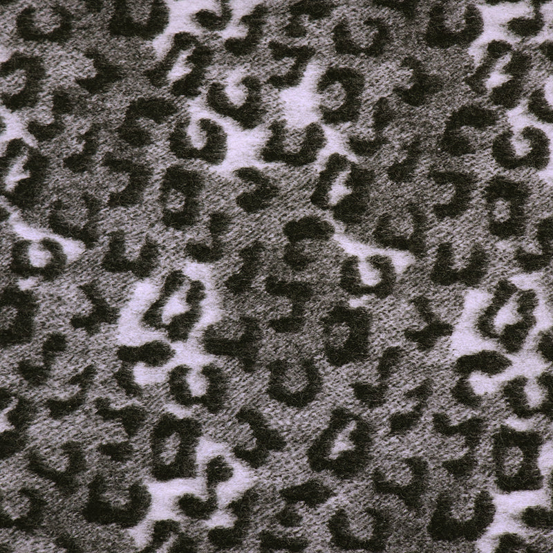 Deadstock Grey Leopard Print Wool Blend Fabric