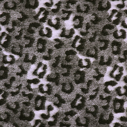 Deadstock Grey Leopard Print Wool Blend Fabric