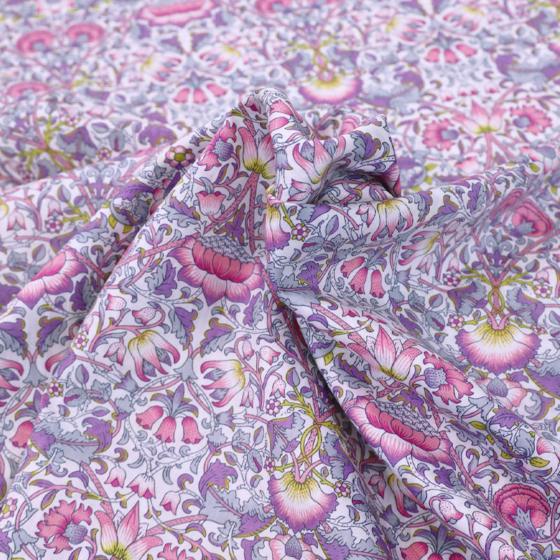 100% Cotton Deadstock Liberty Fabrics Tana Lawn™ Cotton - Lodden Purples