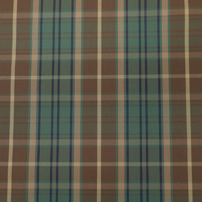 100% Cotton Water Resistant Waxed finish Fabric - Brown and Green Check