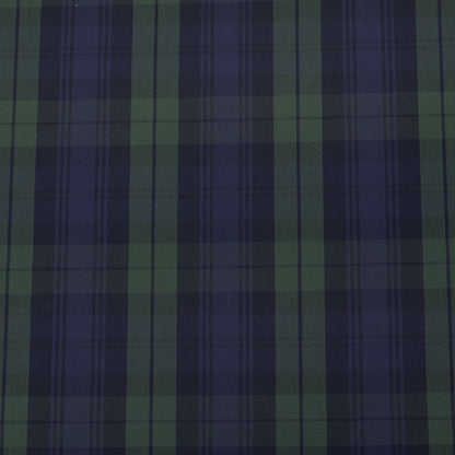 100% Cotton Waxed Water Resistant Fabric - Navy Blue and Green Check