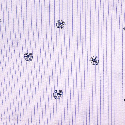 Deadstock Cotton Mix Seersucker - Blue Stripe - Dogs