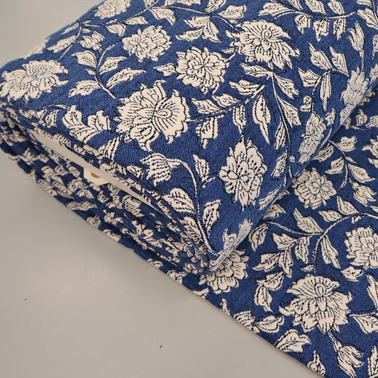 Double Sided Jacquard - Blue Floral