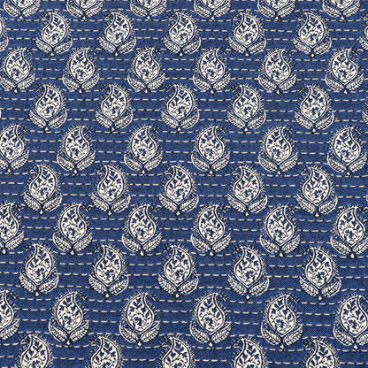 Double Sided Jacquard - Blue Paisley