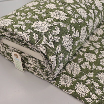 Double Sided Jacquard - Green Floral