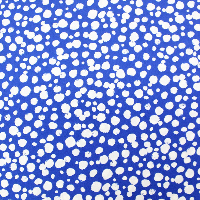 100% Polyester Blue and White Bubble Print Drape Fabric