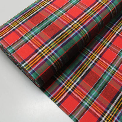 Red Check Brushed Cotton Fabric