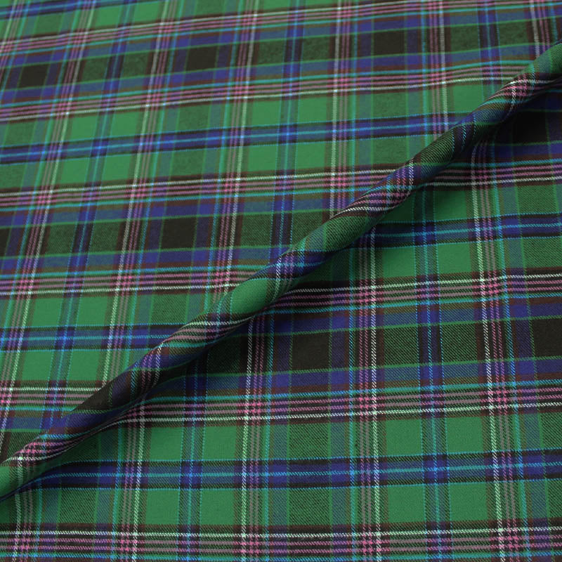 Green Check Brushed Cotton Fabric