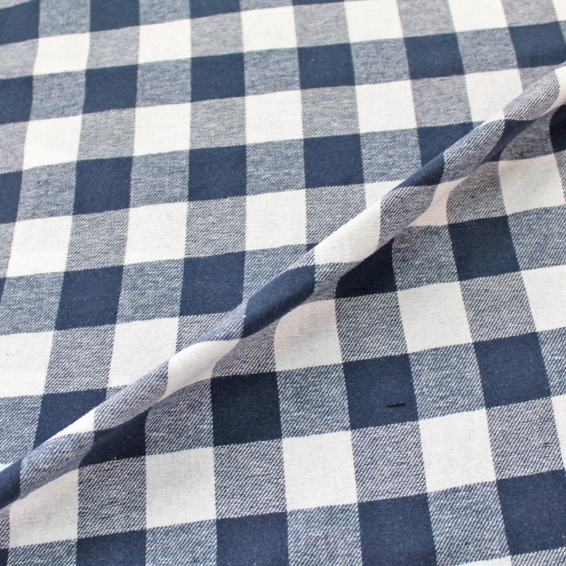 Brushed Cotton Blue Gingham Fabric