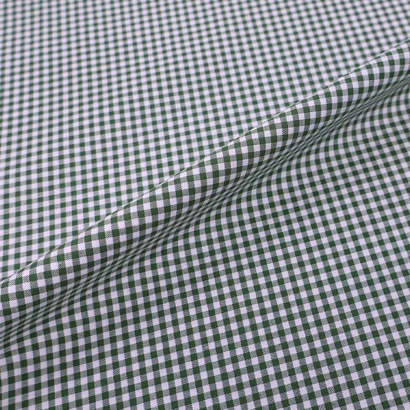 100% Cotton Mini Gingham Fabric - Dark Green
