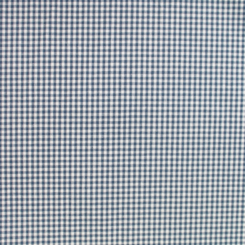 Denim Blue Mini Gingham Cotton Fabric