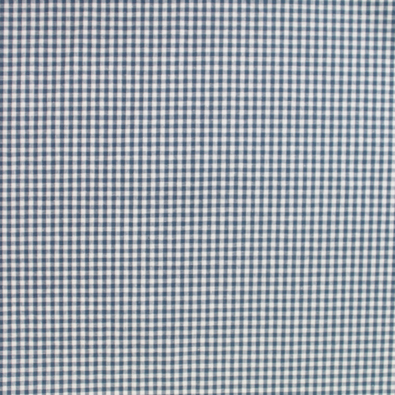 Denim Blue Mini Gingham Cotton Fabric