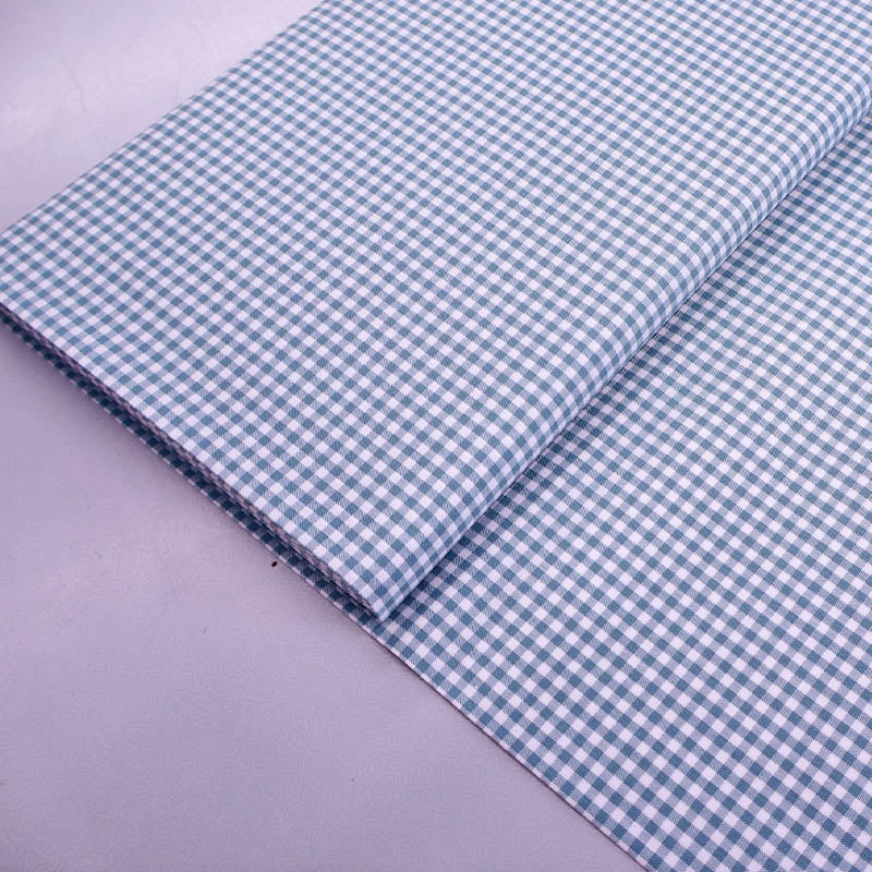 100% Cotton Mini Gingham Dressmaking Fabric - Duck Egg Blue