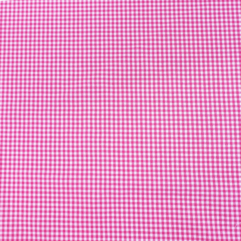100% Cotton Mini Gingham Dressmaking Fabric - Bright Pink
