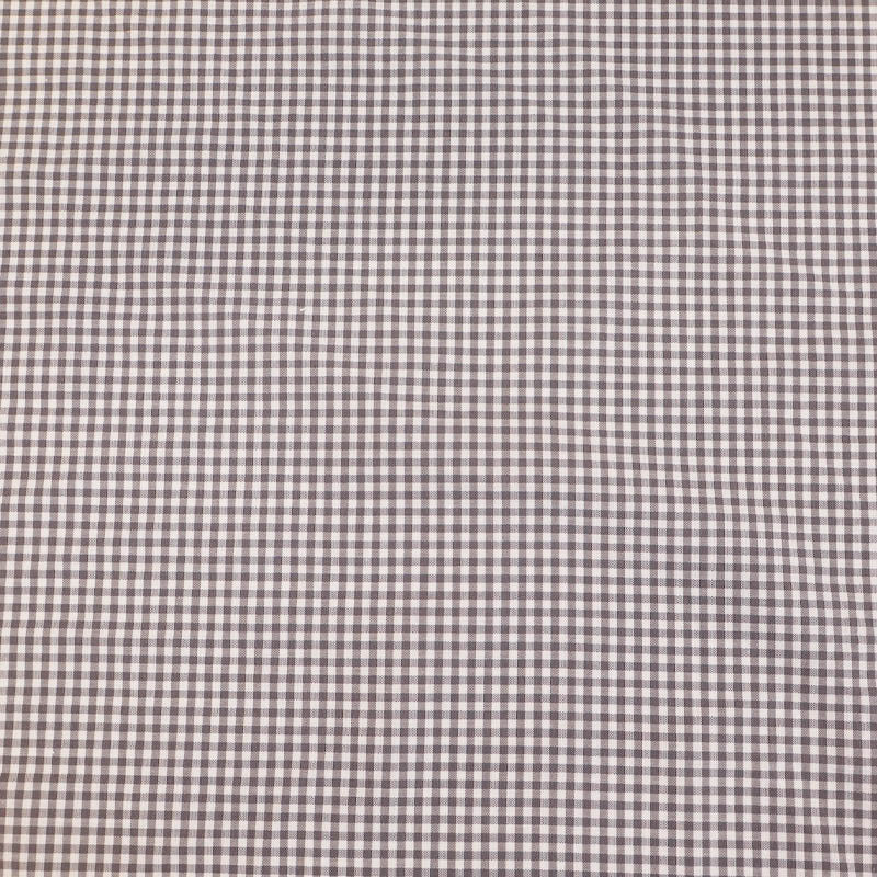100% Cotton Mini Gingham Dressmaking Fabric - Grey