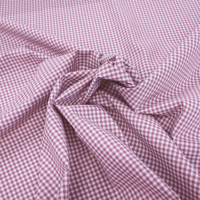 100% Cotton Mini Gingham Dressmaking Fabric - Mauve