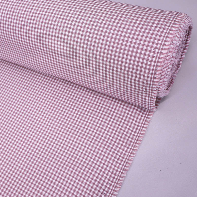 100% Cotton Mini Gingham Dressmaking Fabric - Mauve