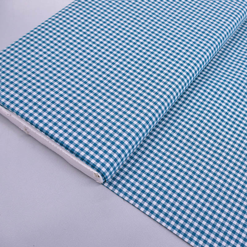 100% Cotton Mini Gingham Dressmaking Fabric - Petrol Blue