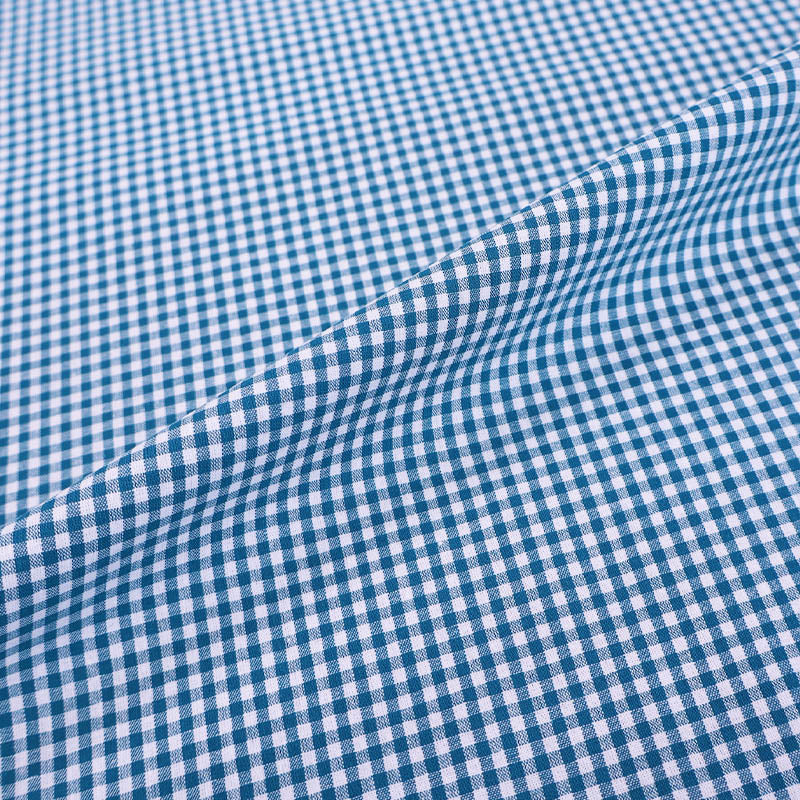 100% Cotton Mini Gingham Dressmaking Fabric - Petrol Blue