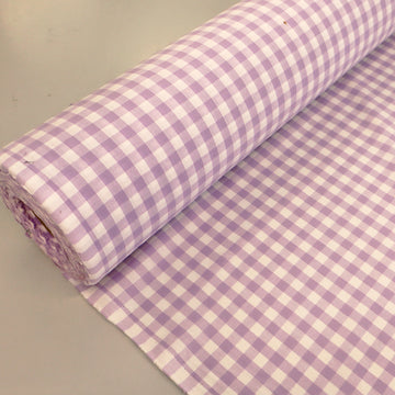 100% Cotton Gingham Fabric - Lavender Purple