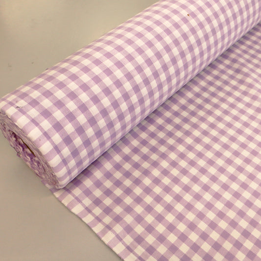 Dressmaking Cotton 9mm Gingham - Wide Width - Lavender
