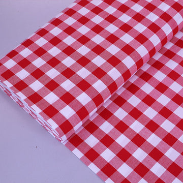 Dressmaking Cotton BIGGER 17mm Gingham - Wide Width - Red