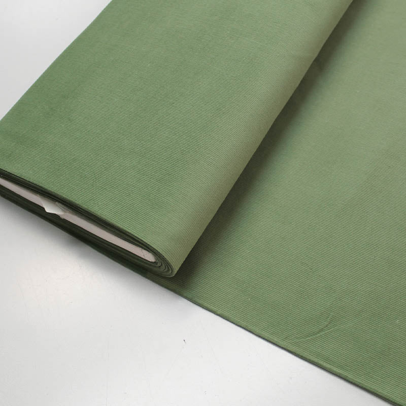 100% Cotton  Sage Green Needlecord Fabric