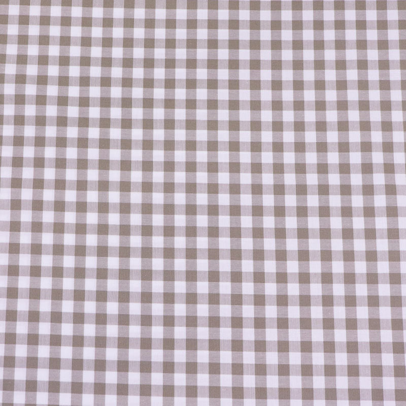 100% Cotton Gingham Dressmaking Fabric - Putty and White